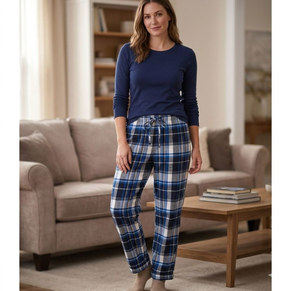NY & Company Women’s Blue Plaid Trousers Cropped – Size Large